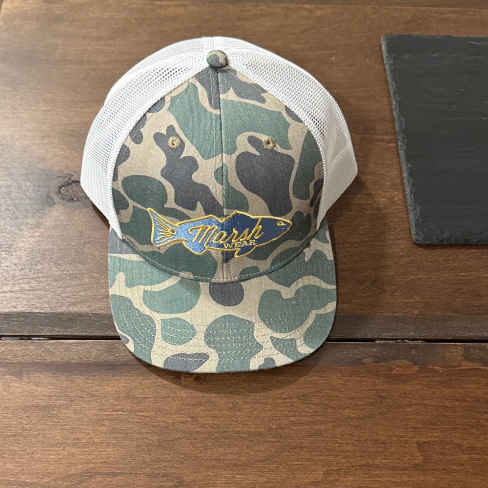 Marsh Wear Camo and White Trucker Hat